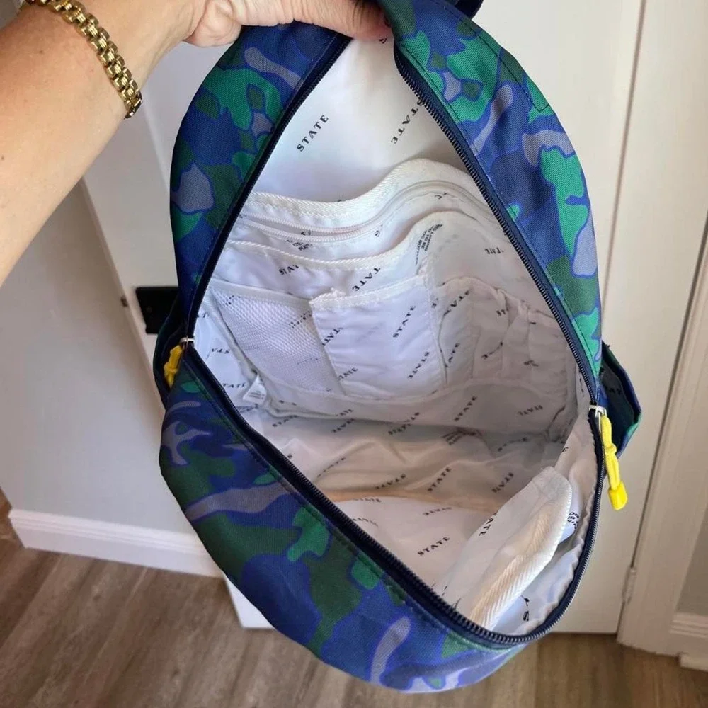 STATE Bags Kane Backpack Camo Kids School Backpack Blue Green